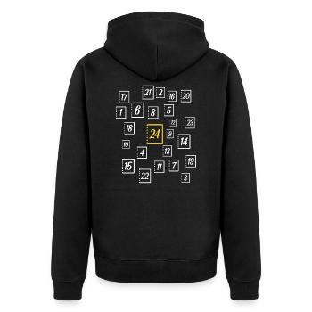 Calendrier de l'Avent - Veste à capuche bio Premium Unisexe - noir - Dos - Nico (187cm)