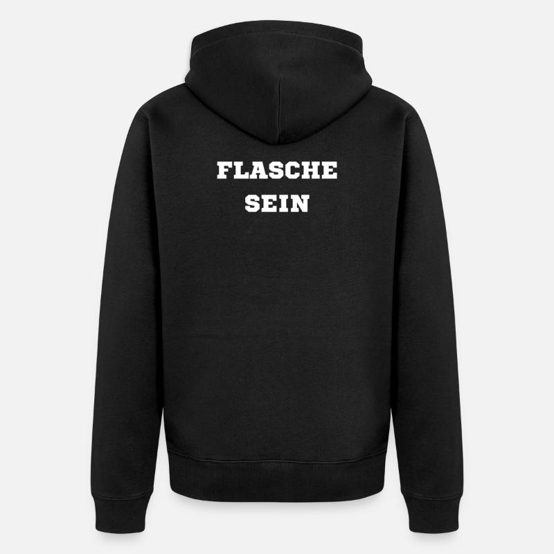 Flasche sein - Unisex Premium Bio Zip Hoodie - Schwarz