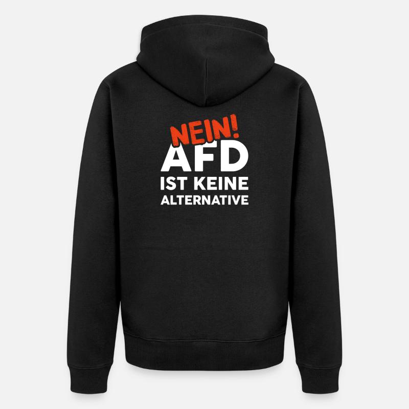 against AfD - Unisex Premium Organic Zip Hoodie - black