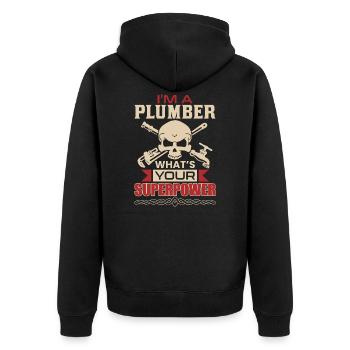 PLOMBIER - Veste à capuche bio Premium Unisexe - noir - Dos - Nico (187cm)