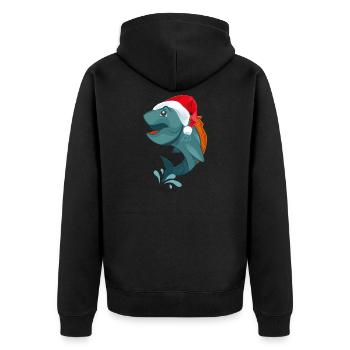 Pêche pêche de noël pêche - Veste à capuche bio Premium Unisexe - noir - Dos - Nico (187cm)