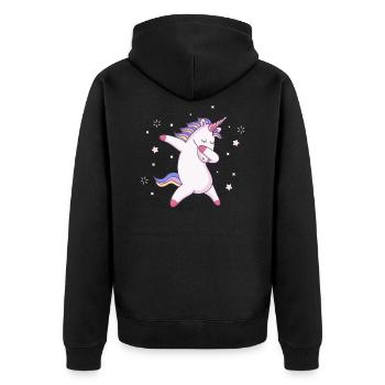 Licorne Dab dessin animé dessin animal motif de licorne - Veste à capuche bio Premium Unisexe - noir - Dos - Nico (187cm)
