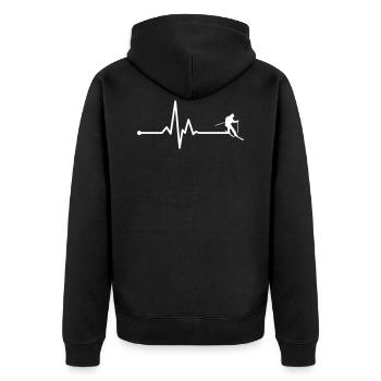 Ski heartfelt - Unisex Premium Organic Zip Hoodie - black - Back - Nico (187cm)