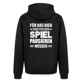 gamble - Unisex Premium Organic Zip Hoodie - black - Back - Nico (187cm)