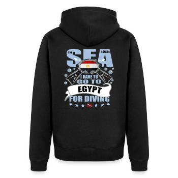 The Sea Calls Diving Egypt - Unisex Premium Organic Zip Hoodie - black - Back - Nico (187cm)