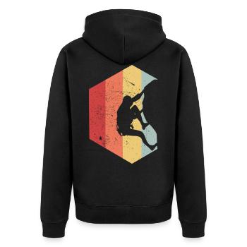 Climbing Mountain Rock Climbing Sport - Unisex Premium Organic Zip Hoodie - black - Back - Nico (187cm)