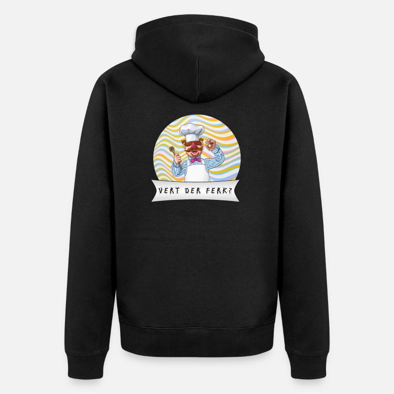 Vert der Ferk - Unisex Premium Bio Zip Hoodie - Schwarz