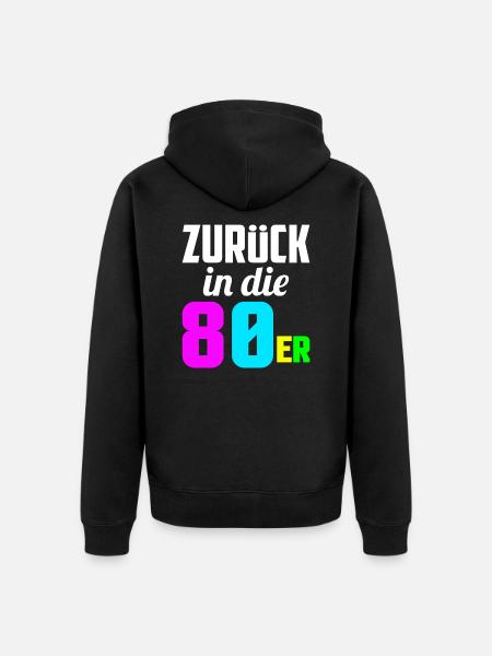 80s Eighties - Unisex Premium Organic Zip Hoodie - black