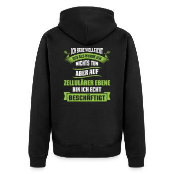 Biologie Biologe Witz - Unisex Premium Bio Zip Hoodie - Schwarz - Hinten - Nico (187cm)