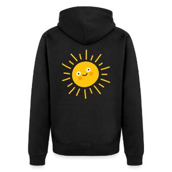 Été, soleil, soleil, vacances, rayon de soleil - Veste à capuche bio Premium Unisexe - noir - Dos - Nico (187cm)