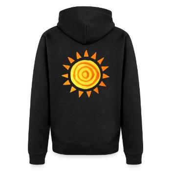 Summer, sun, sunshine // travel, vacation - Unisex Premium Organic Zip Hoodie - black - Back - Nico (187cm)