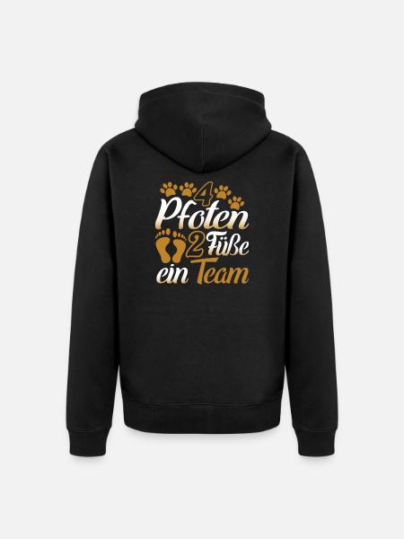Hunde Gassi gehen Herrchen - Unisex Premium Bio Zip Hoodie - Schwarz