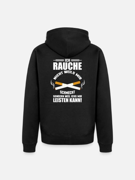 Zigaretten rauchen Raucher - Unisex Premium Bio Zip Hoodie - Schwarz