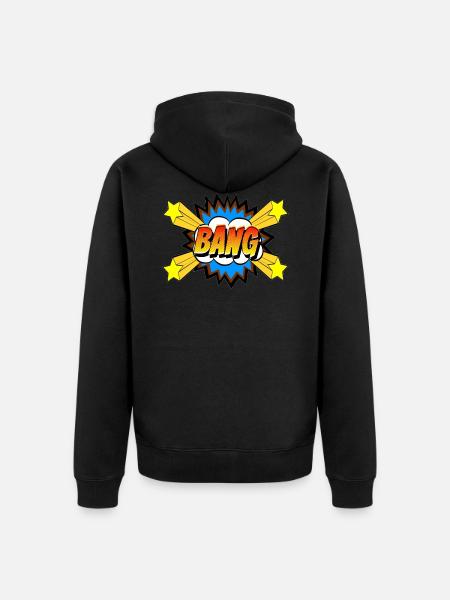 Comic Font Bang Retro Design - Unisex Premium Organic Zip Hoodie - black