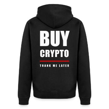 Acheter crypto - Veste à capuche bio Premium Unisexe - noir - Dos - Nico (187cm)