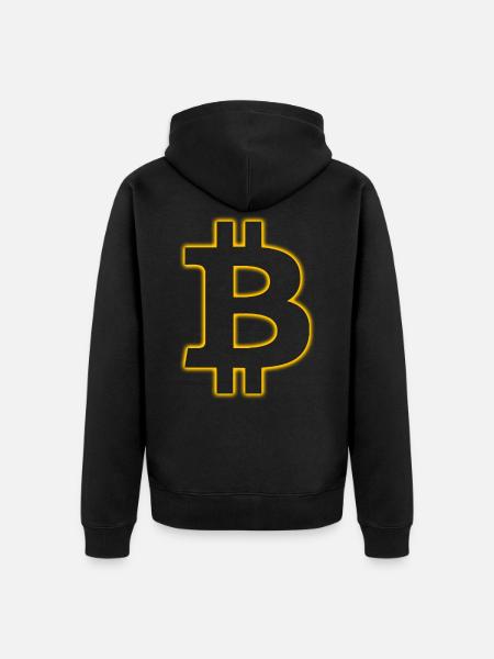 Shiny Bitcoin - Unisex Premium Bio Zip Hoodie - Schwarz