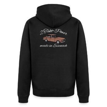 eisenach ama - Unisex Premium Bio Zip Hoodie - Schwarz - Hinten - Nico (187cm)