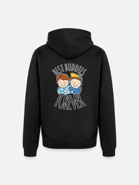 Best Buddies Forever - Unisex Premium Organic Zip Hoodie - black