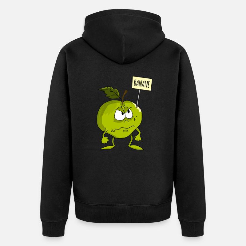Apfel oder Banane? - Unisex Premium Bio Zip Hoodie - Schwarz