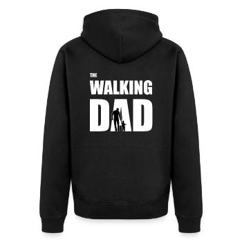 The walking dad - Papa avec enfant - Veste à capuche bio Premium Unisexe - noir - Dos - Nico (187cm)