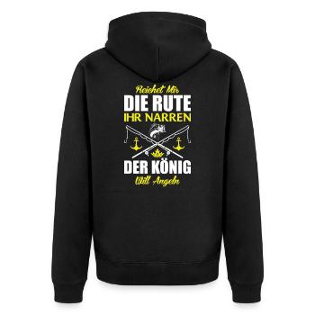 Fishing rod gift angler - Unisex Premium Organic Zip Hoodie - black - Back - Nico (187cm)