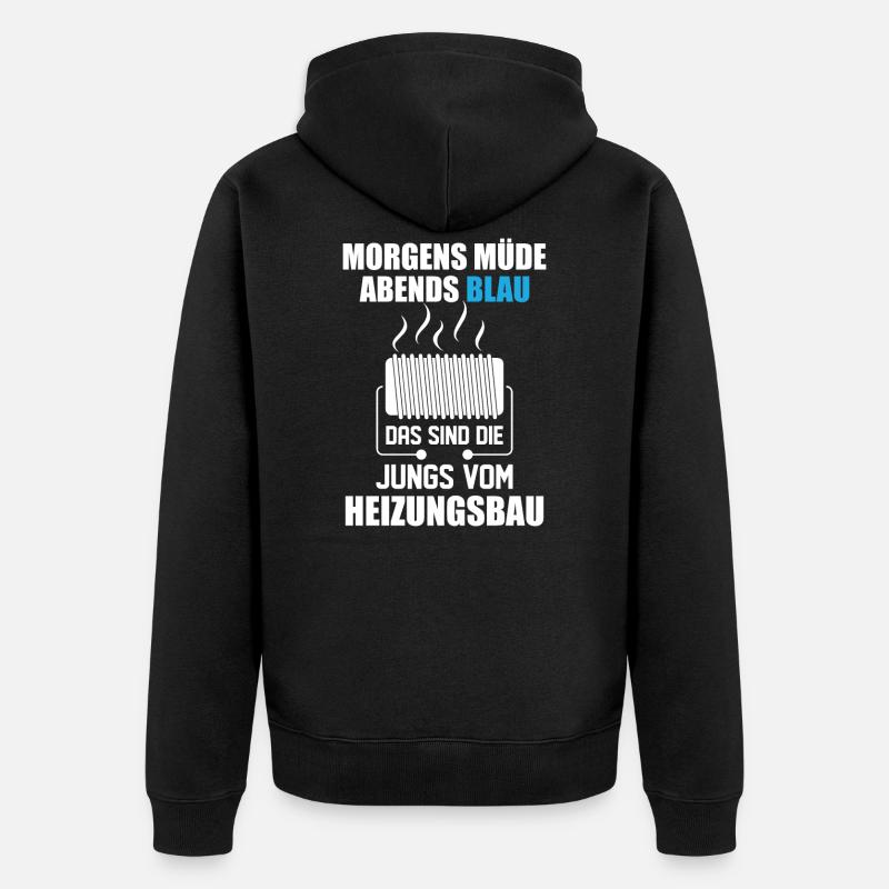 Heating engineer heating construction - Unisex Premium Organic Zip Hoodie - black