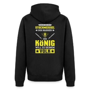Imker Bienenzüchter Bienen - Unisex Premium Bio Zip Hoodie - Schwarz - Hinten - Nico (187cm)