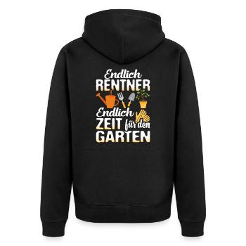 Rentner Garten Gartenarbeit - Unisex Premium Bio Zip Hoodie - Schwarz - Hinten - Nico (187cm)