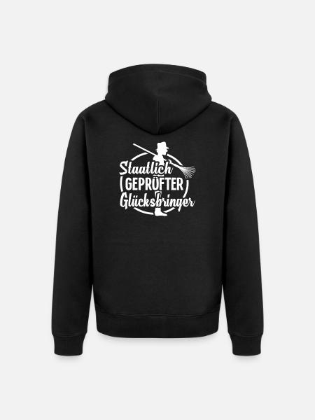 Schornsteinfeger Kaminkehrer - Unisex Premium Bio Zip Hoodie - Schwarz