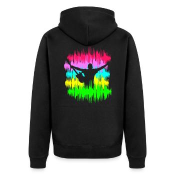 festival - Veste à capuche bio Premium Unisexe - noir - Dos - Nico (187cm)