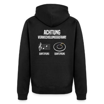 Musik Noten Witz Physik Musiker - Unisex Premium Bio Zip Hoodie - Schwarz - Hinten - Nico (187cm)