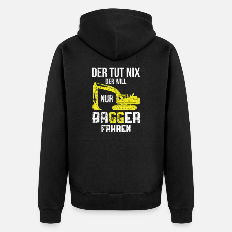 Baggerfahrer Baggerführer - Unisex Premium Bio Zip Hoodie - Schwarz