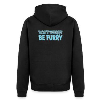 Furry - Unisex Premium Organic Zip Hoodie - black - Back - Nico (187cm)