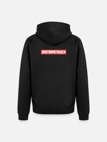 Unsympathisch Boxlogo - Unisex Premium Bio Zip Hoodie - Schwarz