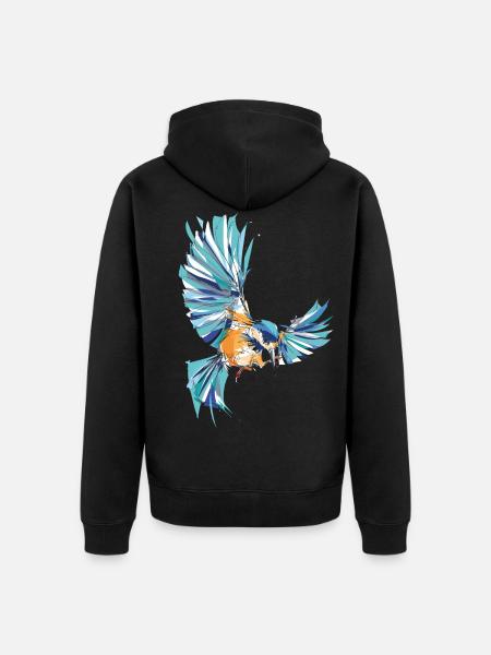 Eisvogel - Unisex Premium Bio Zip Hoodie - Schwarz