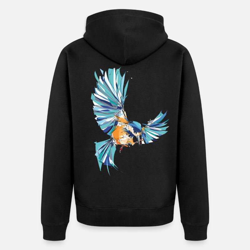 Eisvogel - Unisex Premium Bio Zip Hoodie - Schwarz