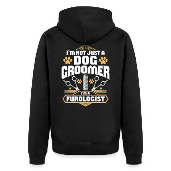 Chien Coiffeur Chien Coiffeur Chien Coiffure Chien Chien - Veste à capuche bio Premium Unisexe - noir - Dos - Nico (187cm)