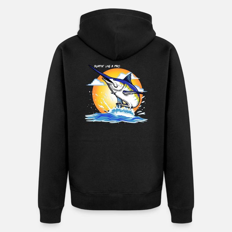 Pêche et surf - Veste à capuche bio Premium Unisexe - noir