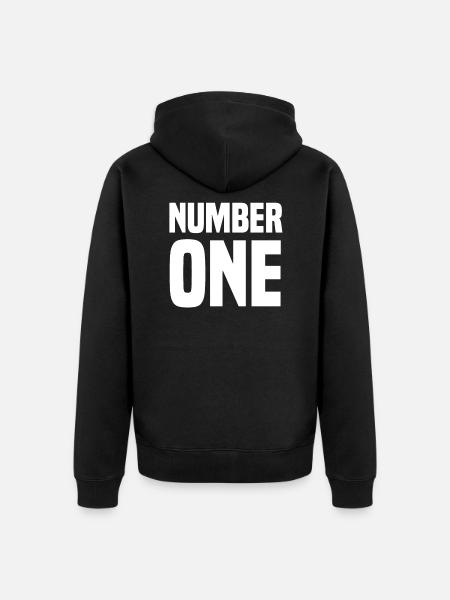 Number One - Unisex Premium Organic Zip Hoodie - black