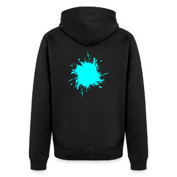 Tache de peinture éclaboussée de saleté - Veste à capuche bio Premium Unisexe - noir - Dos - Nico (187cm)