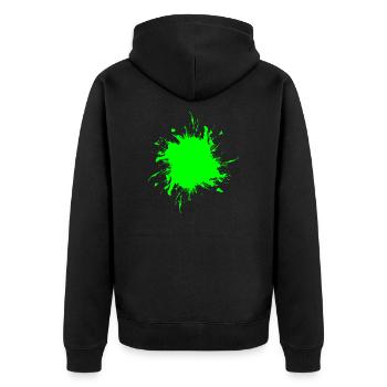 Peinture tache éclaboussée de terre sale verte - Veste à capuche bio Premium Unisexe - noir - Dos - Nico (187cm)