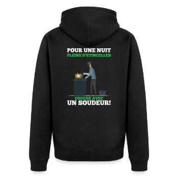 Soudeur shirt • Couche avec Soudeur Cadeau - Veste à capuche bio Premium Unisexe - noir - Dos - Nico (187cm)
