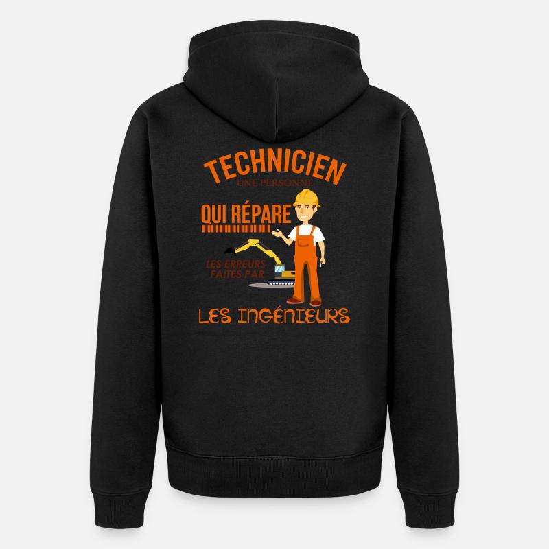 Technikerhemd • Wartung • Geschenk - Unisex Premium Bio Zip Hoodie - Schwarz