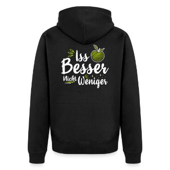 Ernährungsberater Ernährungsberatung Diätassistent - Unisex Premium Bio Zip Hoodie - Schwarz - Hinten - Nico (187cm)
