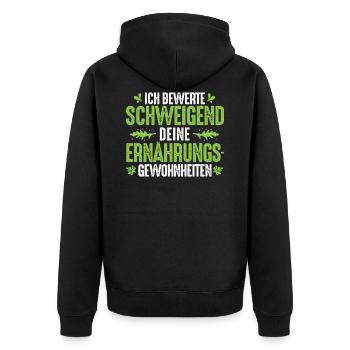 Ernährungsberater Ernährungsberatung Diätassistent - Unisex Premium Bio Zip Hoodie - Schwarz - Hinten - Nico (187cm)