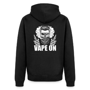 Vape On - Unisex Premium Bio Zip Hoodie - Schwarz - Hinten - Nico (187cm)