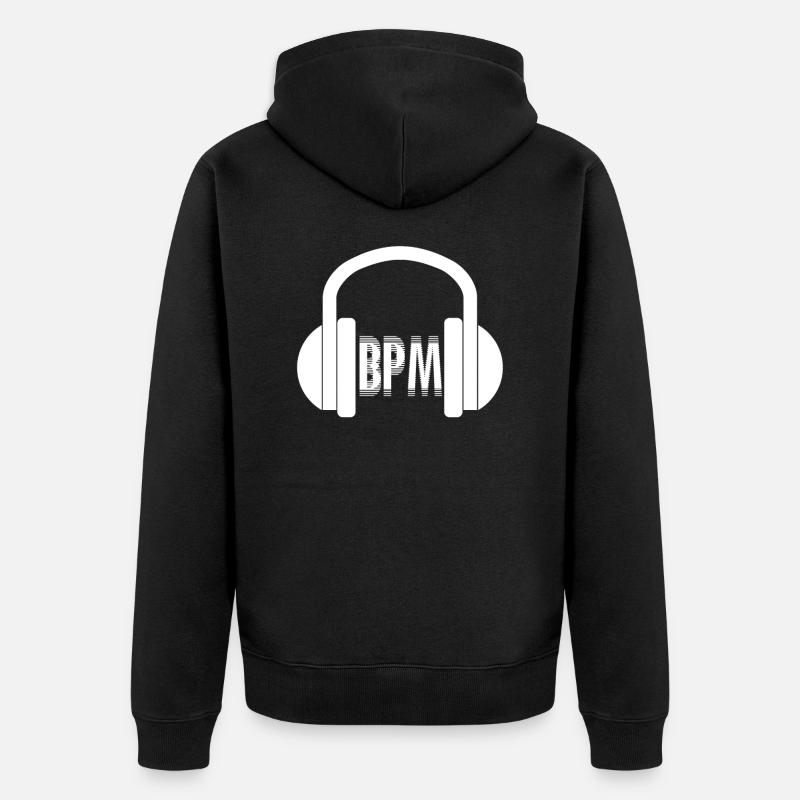 BPM Techno - Unisex Premium Bio Zip Hoodie - Schwarz