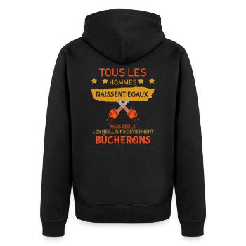 Bucheron Shirt • les meilleurs • Veste Bucheron - Veste à capuche bio Premium Unisexe - noir - Dos - Nico (187cm)