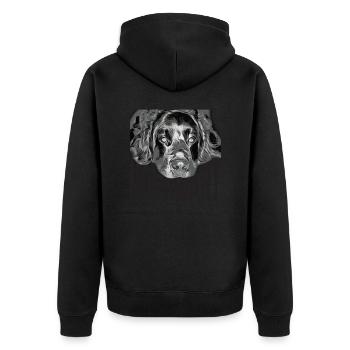 Hovawart logo head dog dog sayings dog owners - Unisex Premium Organic Zip Hoodie - black - Back - Nico (187cm)