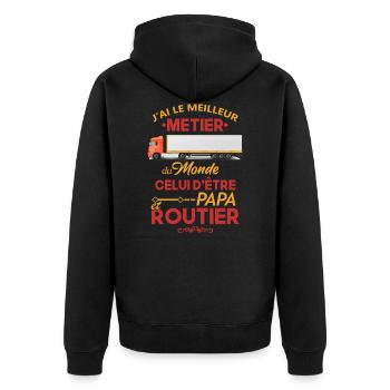 Routier Shirt • Meilleur Metier • Papa Cadeau - Veste à capuche bio Premium Unisexe - noir - Dos - Nico (187cm)